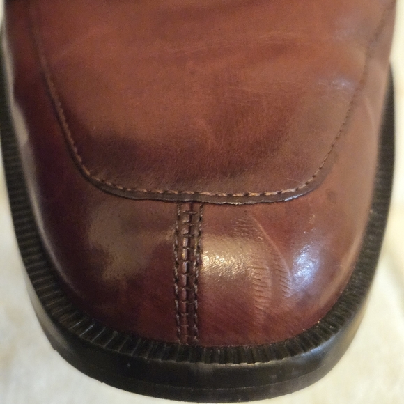 Enzo Angiolini Brown Leather Slip On Loafers - Picture 9 of 11